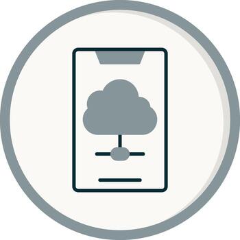 icono de vector de datos de nube