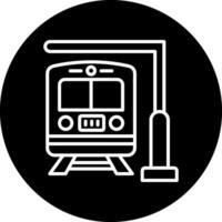 tren estación vector icono