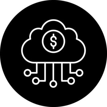 bancario nube datos vector icono