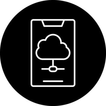 icono de vector de datos de nube