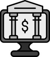 icono de vector de banca en línea
