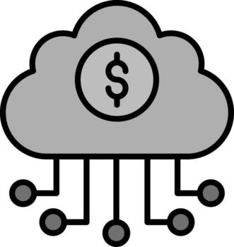 bancario nube datos vector icono