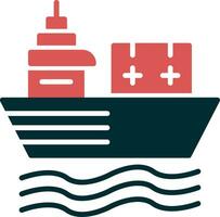 icono de vector de barco