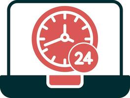 Icono de vector de 24 horas