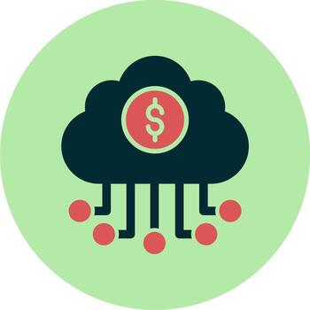 bancario nube datos vector icono