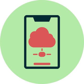 icono de vector de datos de nube