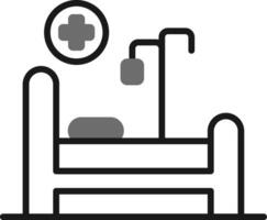 icono de vector de cama de hospital