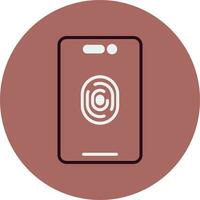 Mobile Fingerprint Vector Icon