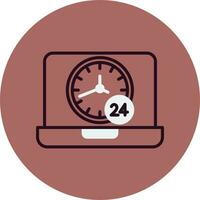 Icono de vector de 24 horas