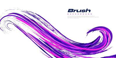 Abstract and Colorful Brush Background with Halftone Effect. Brush Stroke Illustration for Banner, Poster, or Sports Background. Scratch and Texture Elements For Design vector