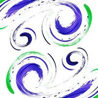 Blue and Green Brush Background with Halftone Effect Isolated on White Background. Sport Background with Grunge Style. Scratch and Texture Elements For Design vector