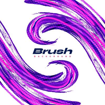 Abstract and Colorful Brush Background with Halftone Effect. Brush Stroke Illustration for Banner, Poster, or Sports Background. Scratch and Texture Elements For Design