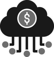 bancario nube datos vector icono