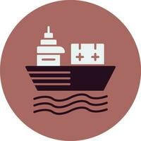 icono de vector de barco