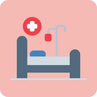 icono de vector de cama de hospital