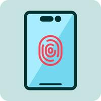 Mobile Fingerprint Vector Icon