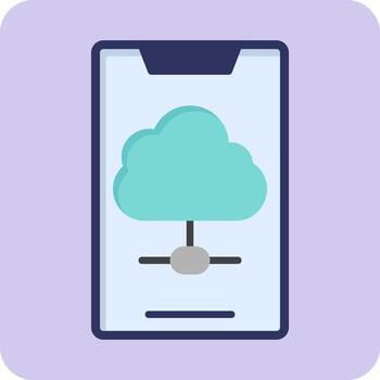 icono de vector de datos de nube