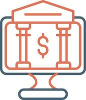 icono de vector de banca en línea