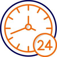 Icono de vector de 24 horas