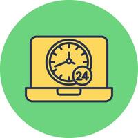 24 Hours Vector Icon