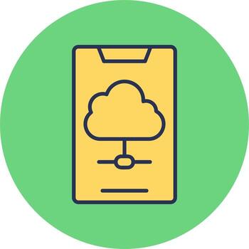 icono de vector de datos de nube