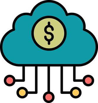 bancario nube datos vector icono