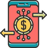 icono de vector de banca en línea