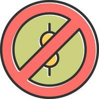 Cash Forbidden Vector Icon