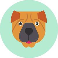 Shar pei vector icono