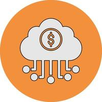 bancario nube datos vector icono