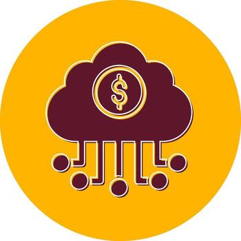 bancario nube datos vector icono