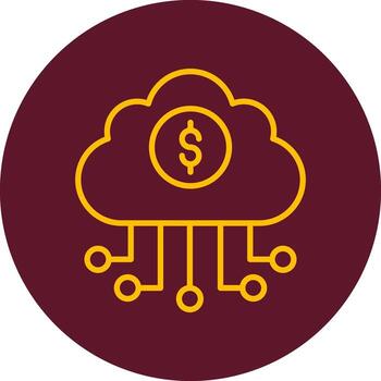 bancario nube datos vector icono