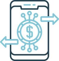 icono de vector de banca en línea