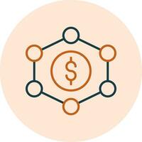 icono de vector de cadena de bloques