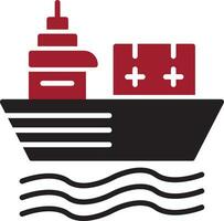 icono de vector de barco