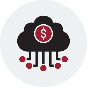 bancario nube datos vector icono