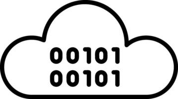 icono de vector de codificación de nube