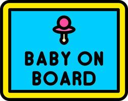 Baby On Board Vector Icon