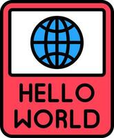 Hello World Vector Icon