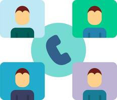 Group Phone Call Vector Icon