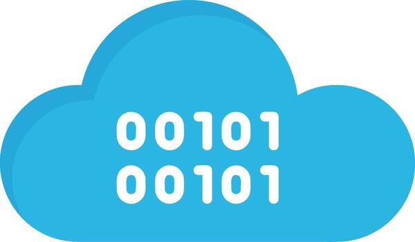 icono de vector de codificación de nube