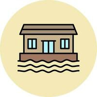 casa flotante vector icono