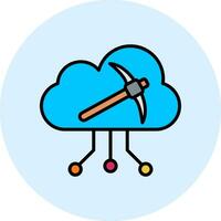 Cloud Mining Vector Icon