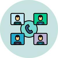 Group Phone Call Vector Icon