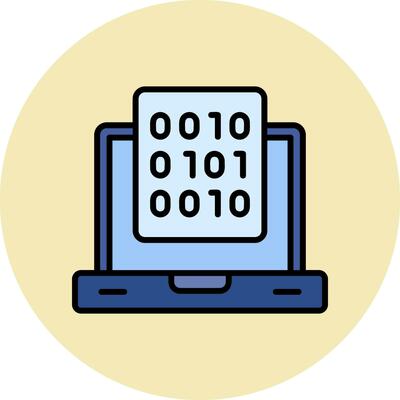 Binary Data Vector Icon