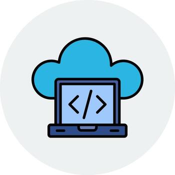 icono de vector de computación en la nube