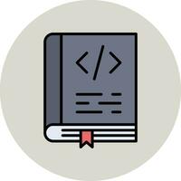 codificación libro vector icono