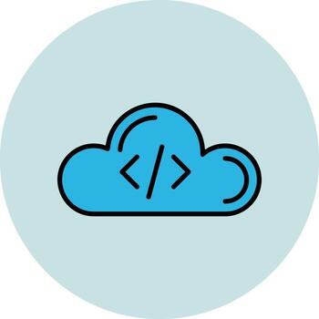 Cloud Coding Vector Icon