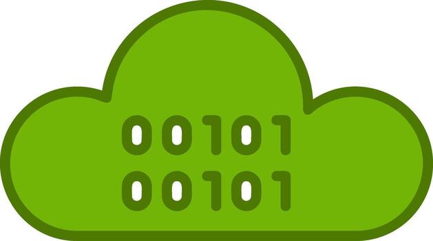 icono de vector de codificación de nube