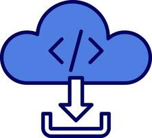 icono de vector de descarga de nube